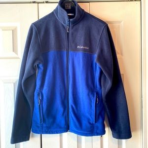 Two tone blue Columbia fleece jacket